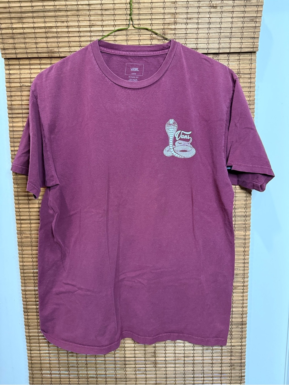 Vans Men's Short Sleeve T-Shirt in Plum with Cobra Chest Logo